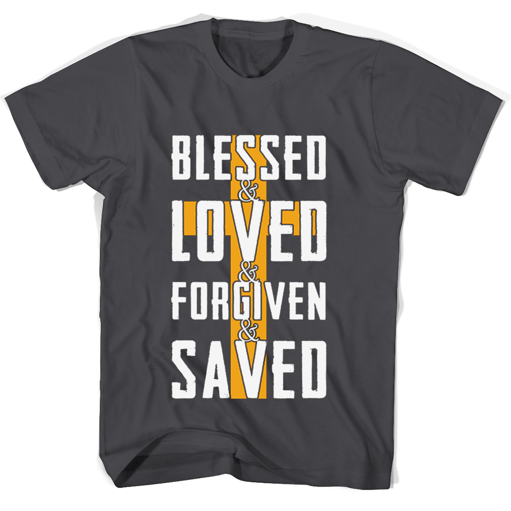 “Blessed, Loved, Forgiven, Saved T-Shirts: Show Your Faith in Style” “Blessed, Loved, Forgiven, Saved T-Shirts: Show Your Faith in Style”