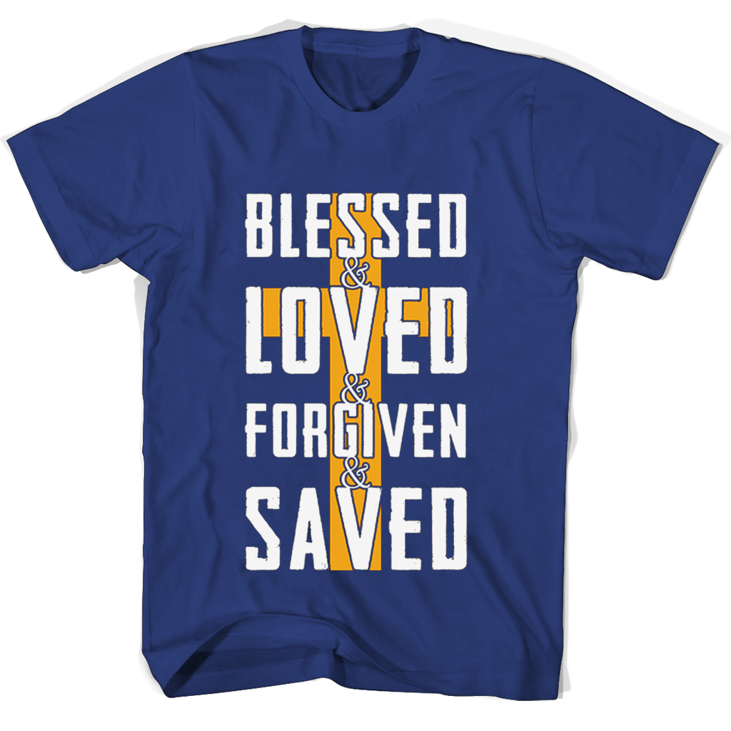 “Blessed, Loved, Forgiven, Saved T-Shirts: Show Your Faith in Style” “Blessed, Loved, Forgiven, Saved T-Shirts: Show Your Faith in Style”