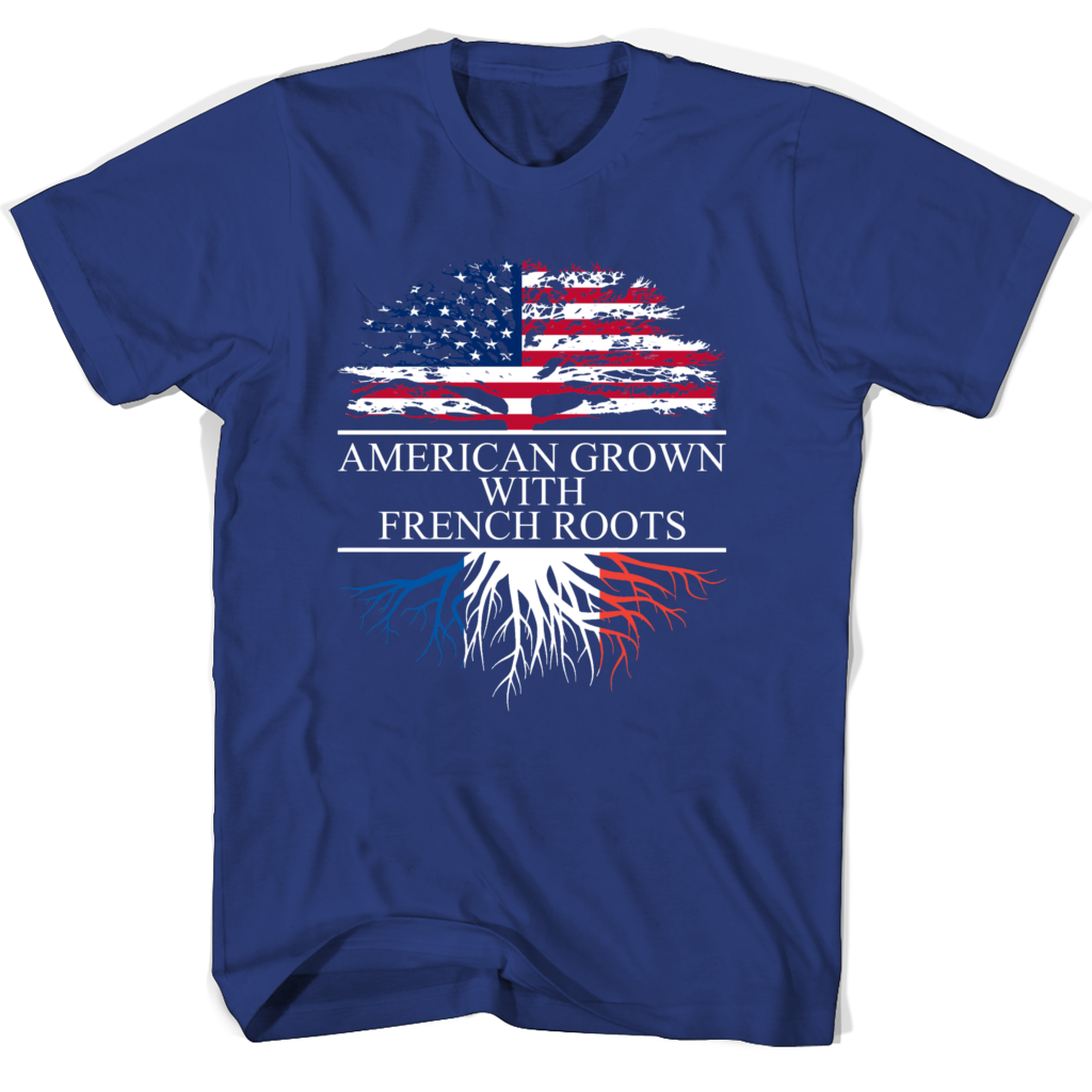 Grandparents Day Shirts: French Roots & American Grown Tree