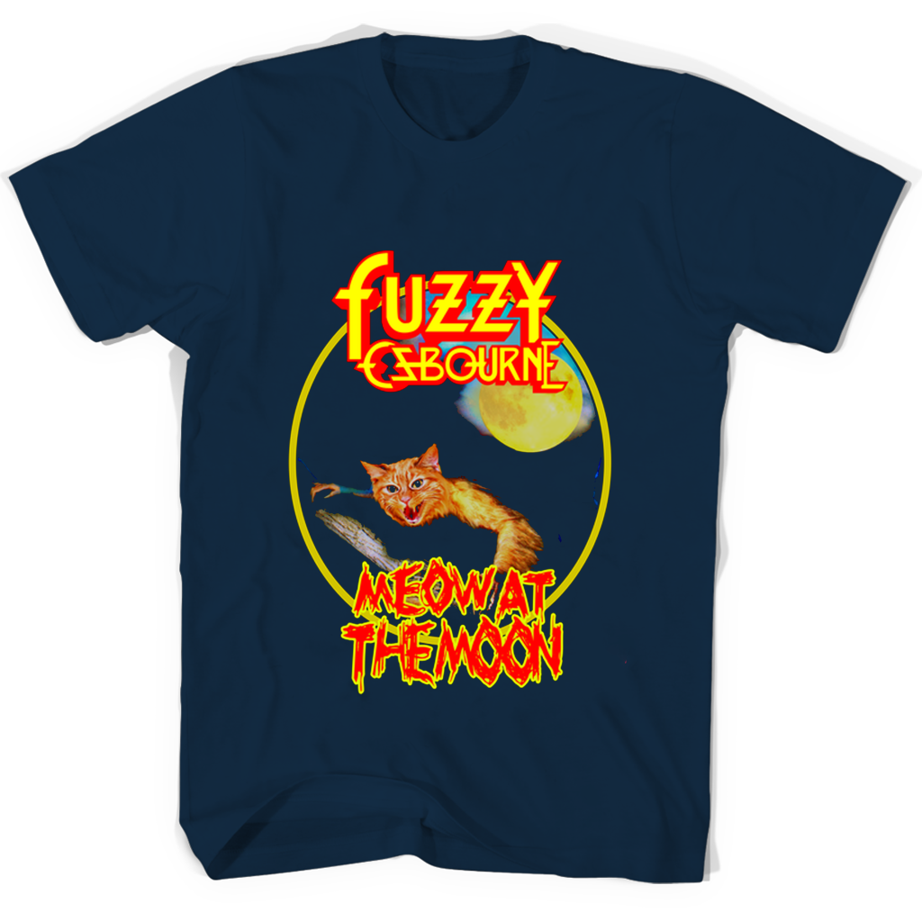 Fuzzy Czbourne Meow At The Moon T-Shirts – Stylish & Comfortable Cat Apparel Fuzzy Czbourne Meow At The Moon T-Shirts – Stylish & Comfortable Cat Apparel
