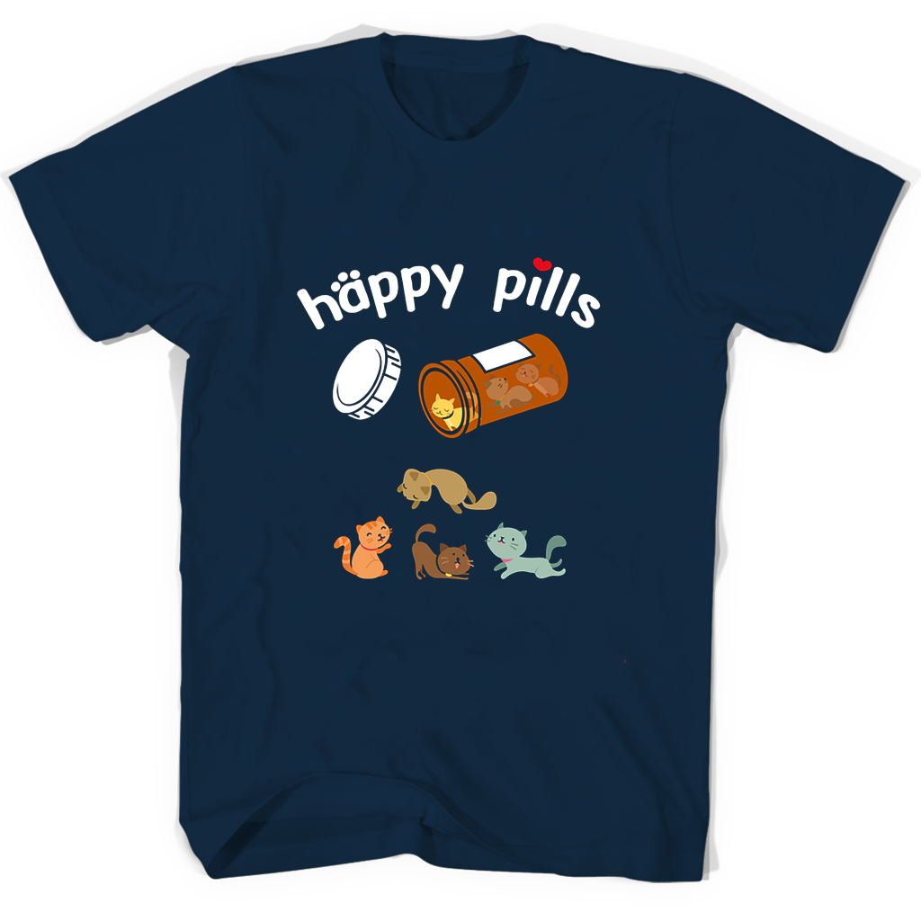 Happy Pills T Shirts | Fun Graphic Tees for Men & Women
