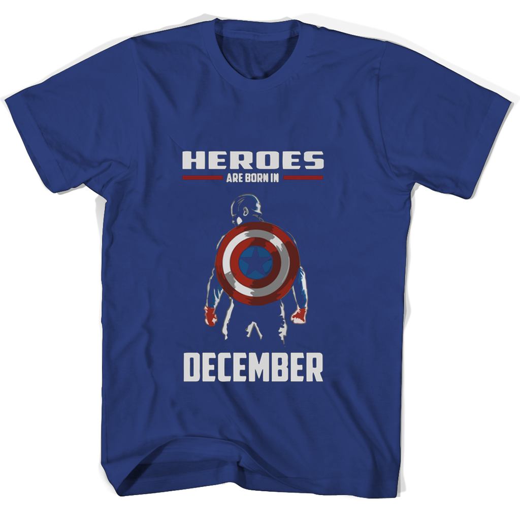 Heroes Are Born In December Captain America T-Shirts – Shop Now! Heroes Are Born In December Captain America T-Shirts – Shop Now!