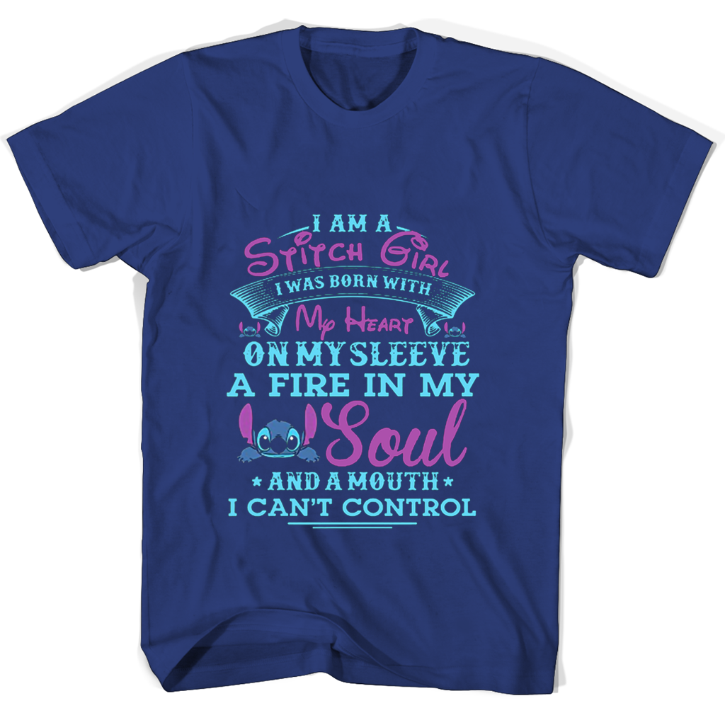“I Am A Stitch Girl T-Shirt: Born With My Heart On My Sleeve”