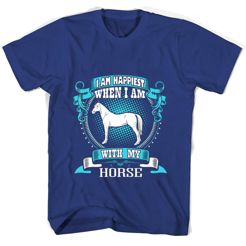 “I Am Happiest T-Shirt: Show Love for Horses” “I Am Happiest T-Shirt: Show Love for Horses”