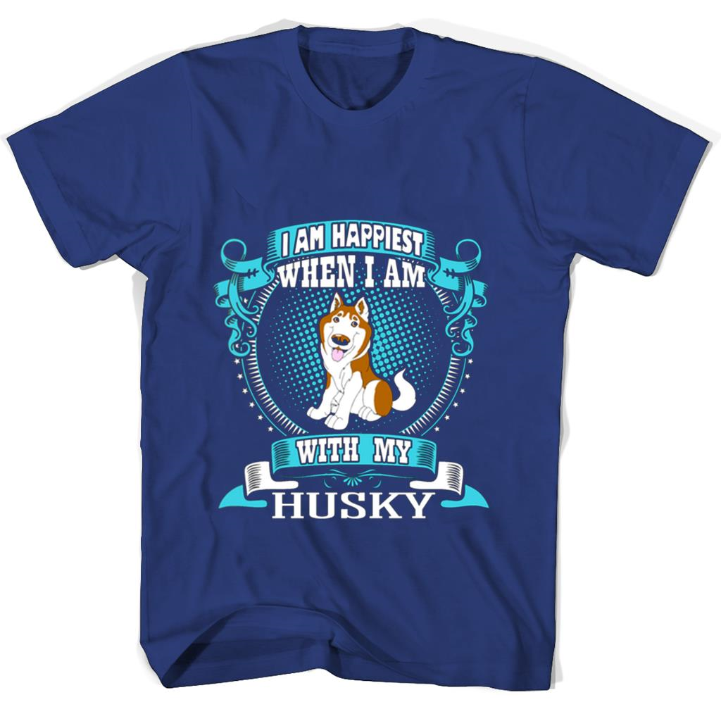 “I Am Happiest When I’m With My Husky” T-Shirts – Stylish & Comfortable Apparel “I Am Happiest When I’m With My Husky” T-Shirts – Stylish & Comfortable Apparel