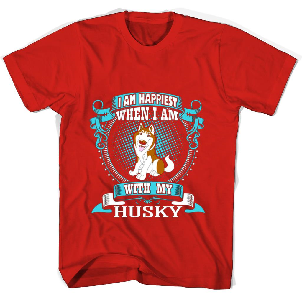 “I Am Happiest When I’m With My Husky” T-Shirts – Stylish & Comfortable Apparel “I Am Happiest When I’m With My Husky” T-Shirts – Stylish & Comfortable Apparel