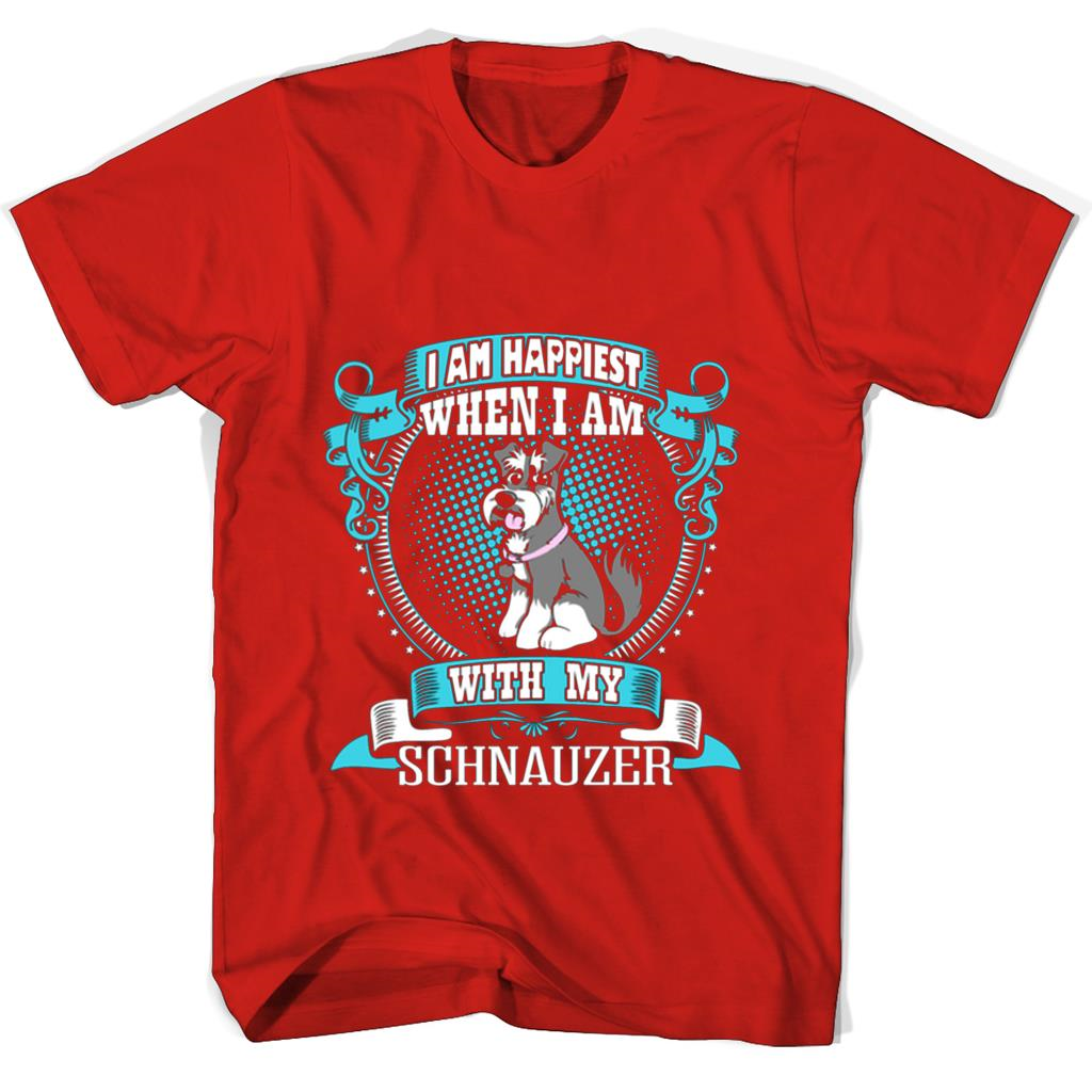 “I’m Happiest With My Schnauzer T-Shirts: Comfort & Joy” “I’m Happiest With My Schnauzer T-Shirts: Comfort & Joy”
