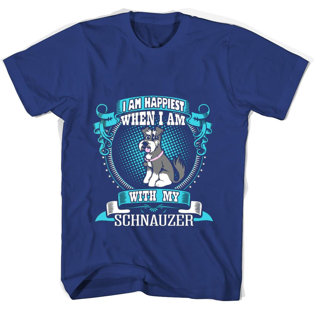 “I’m Happiest With My Schnauzer T-Shirts: Comfort & Joy” “I’m Happiest With My Schnauzer T-Shirts: Comfort & Joy”