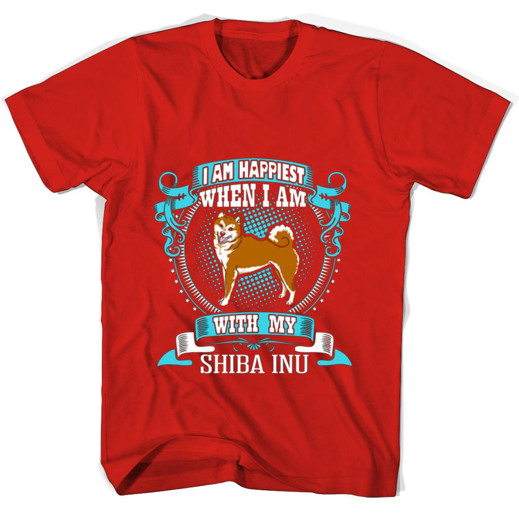 “I’m Happiest With My Shiba Inu T-Shirts: Comfort & Style”
