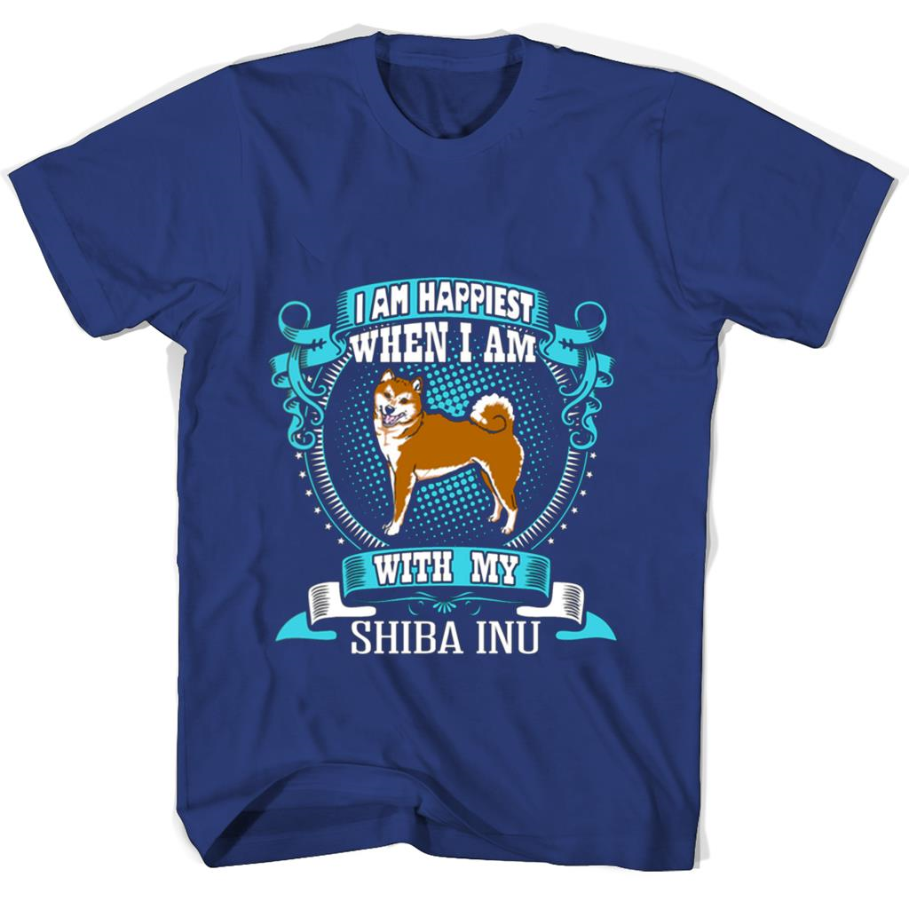 “I’m Happiest With My Shiba Inu T-Shirts: Comfort & Style”