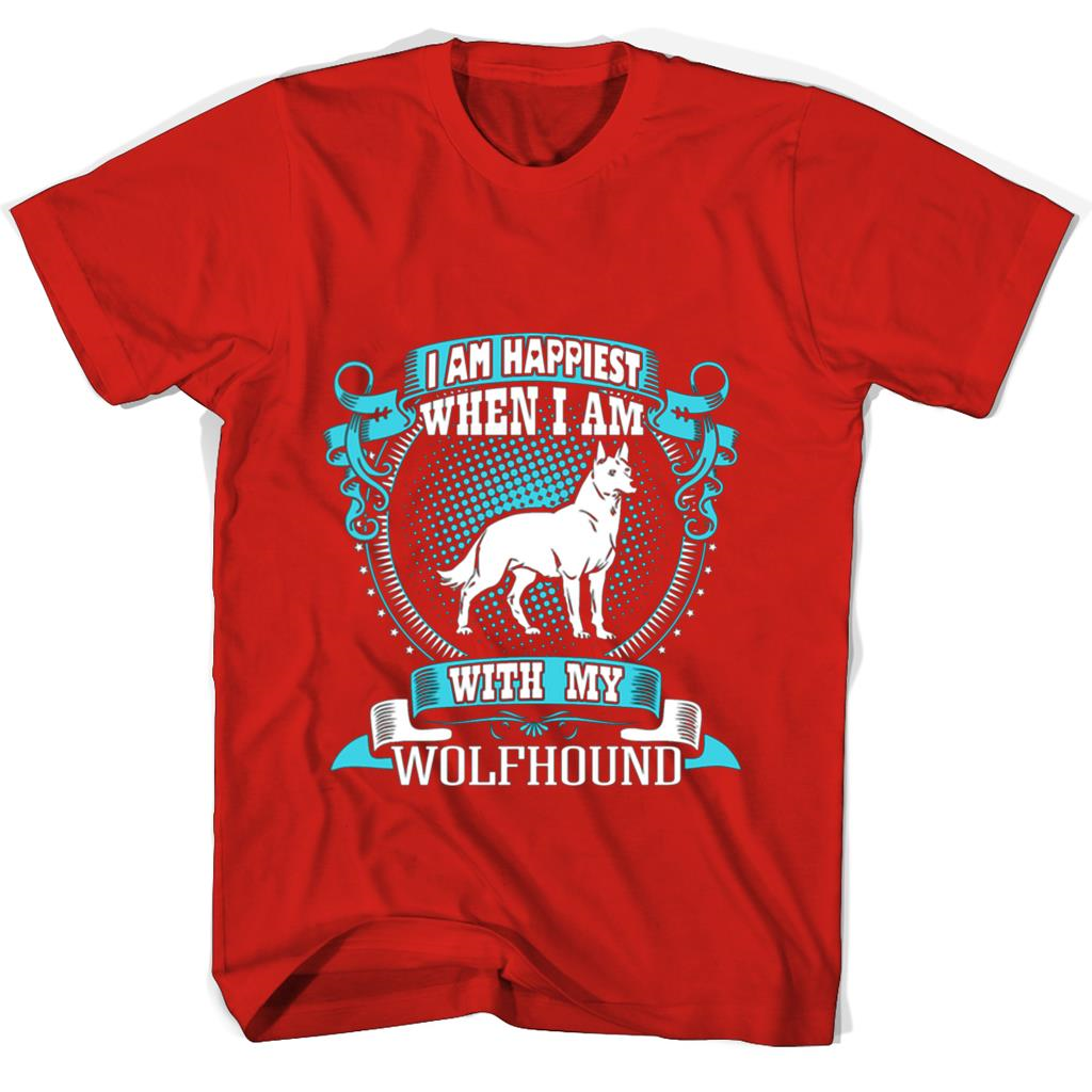 “I’m Happiest With My Wolfhound T-Shirts: Comfort & Style” “I’m Happiest With My Wolfhound T-Shirts: Comfort & Style”