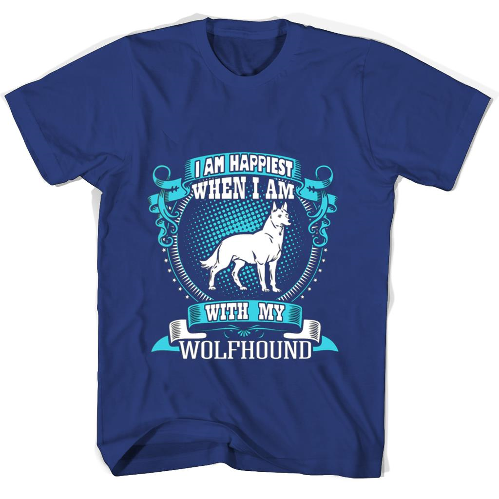 “I’m Happiest With My Wolfhound T-Shirts: Comfort & Style” “I’m Happiest With My Wolfhound T-Shirts: Comfort & Style”