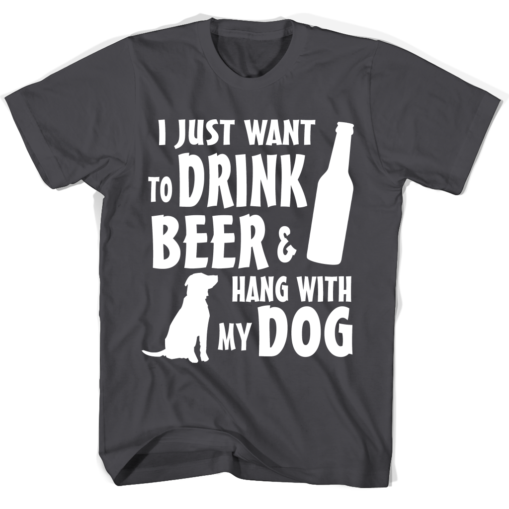 “Funny T-Shirt: Drink Beer & Hang With Dog – Perfect Gift Idea!” “Funny T-Shirt: Drink Beer & Hang With Dog – Perfect Gift Idea!”