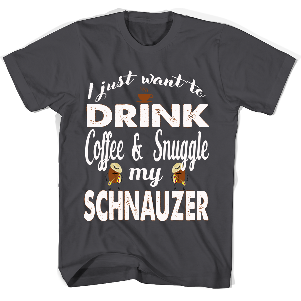 “Coffee & Schnauzer Snuggle T-Shirt: Just What You Need!” “Coffee & Schnauzer Snuggle T-Shirt: Just What You Need!”