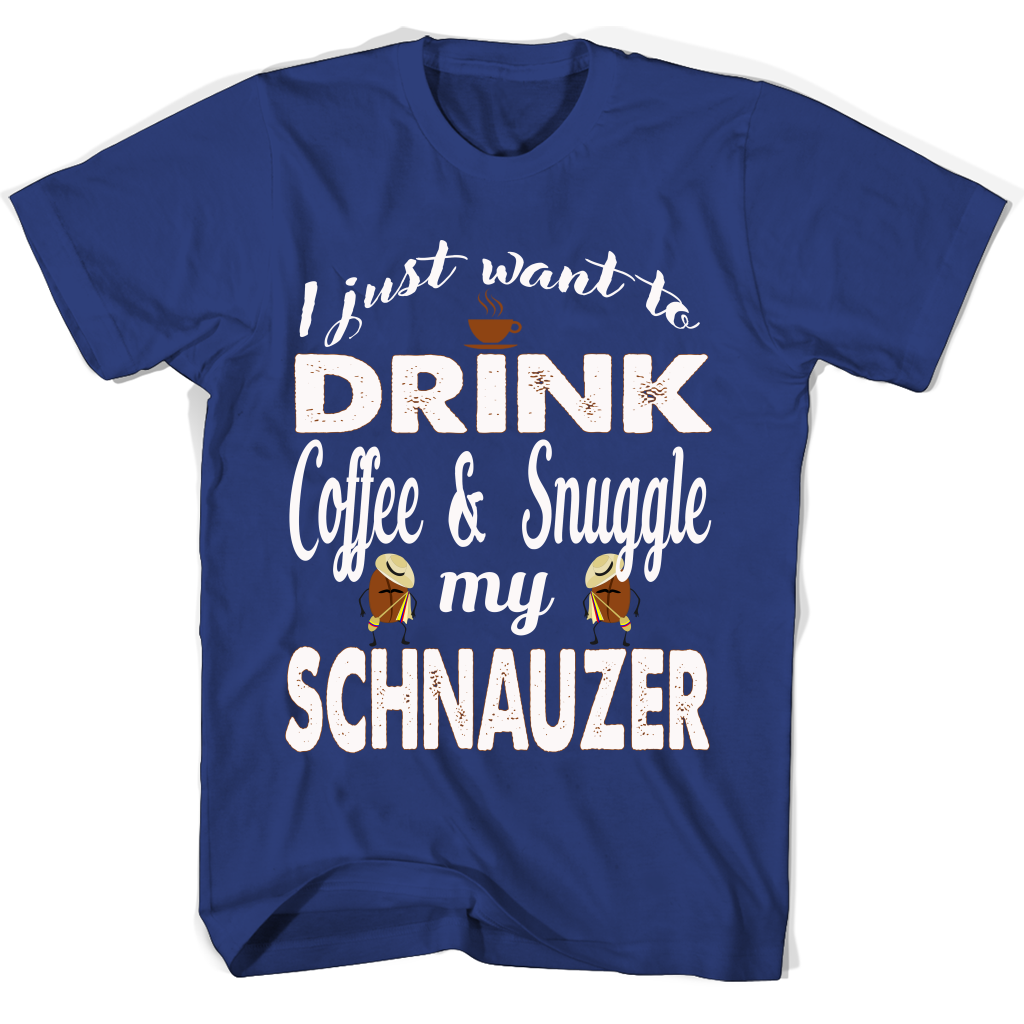 “Coffee & Schnauzer Snuggle T-Shirt: Just What You Need!” “Coffee & Schnauzer Snuggle T-Shirt: Just What You Need!”