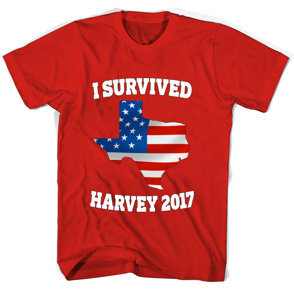 “Mens Texas T-Shirt: I Survived Hurricane Harvey”
