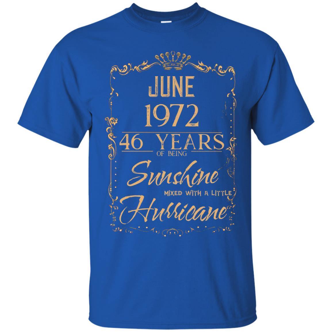 “46 Years of Sunshine and Hurricane T-Shirts – June 1972” “46 Years of Sunshine and Hurricane T-Shirts – June 1972”