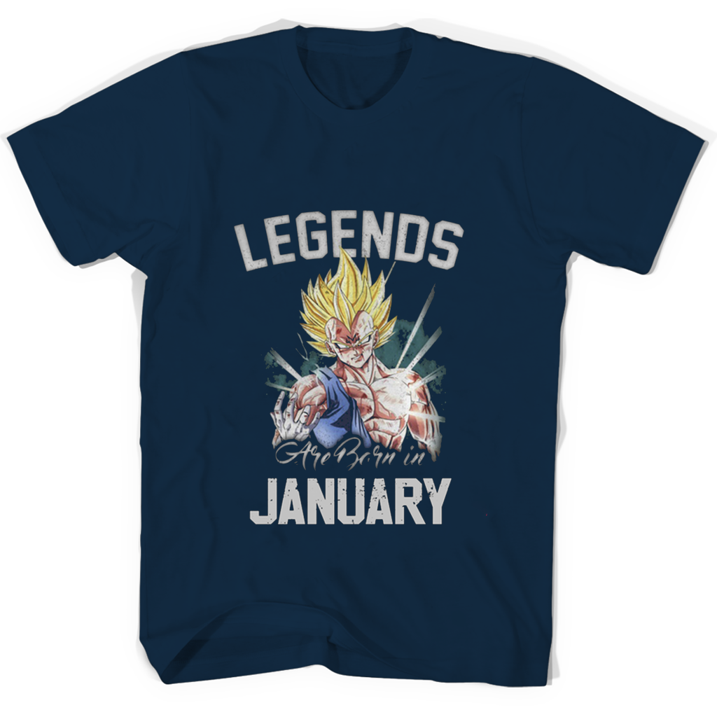 Legends Are Born In January Vegeta T Shirts