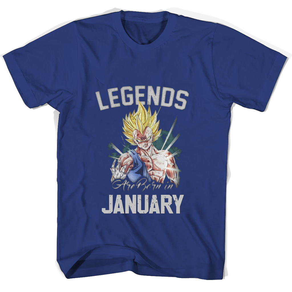 Legends Are Born In January Vegeta T Shirts