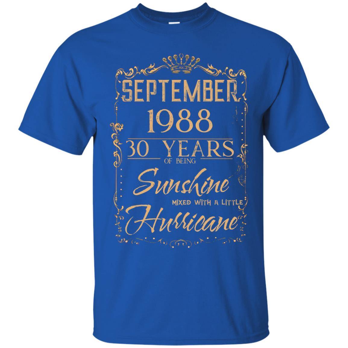 “30 Years of Sunshine and Hurricane T-Shirts – September 1988”