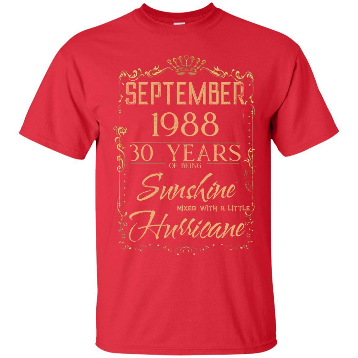 “30 Years of Sunshine and Hurricane T-Shirts – September 1988”