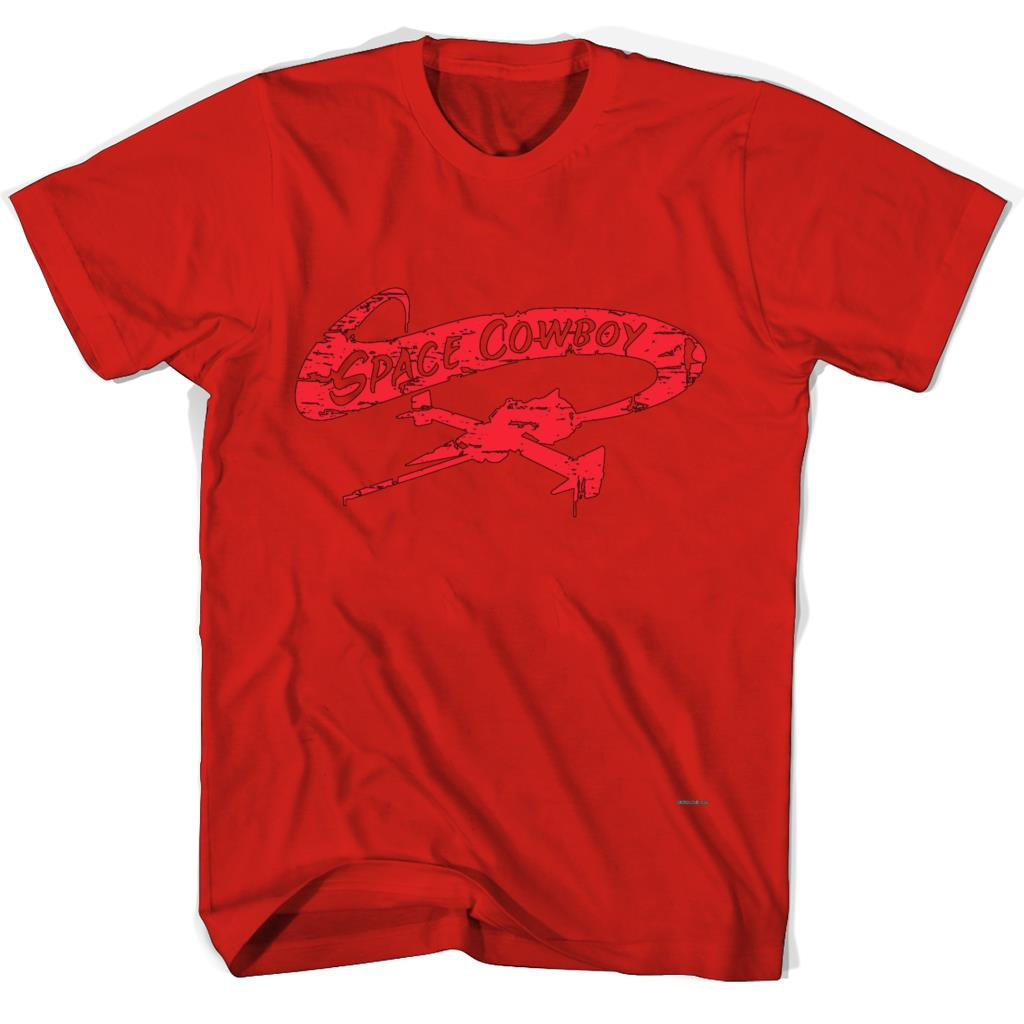 “Distressed Red T-Shirt – Space Cowboy Style for Men and Women” “Distressed Red T-Shirt – Space Cowboy Style for Men and Women”