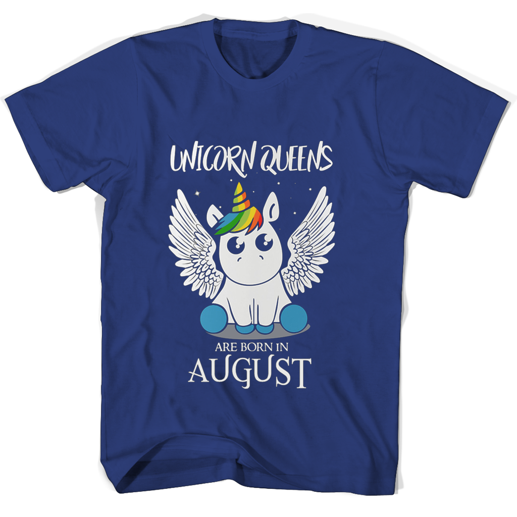 Unicorn Queen Birthday T Shirts – Born in August
