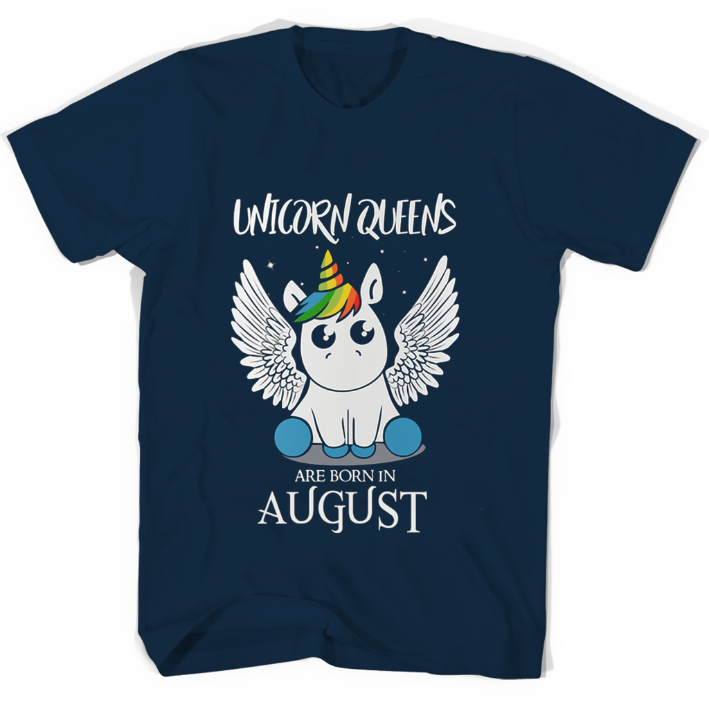 Unicorn Queen Birthday T Shirts – Born in August